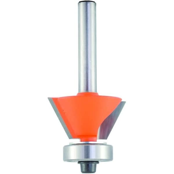 Combination Trimmer Bit with 22-Degree Cutting Angle, 1/4-Inch Shank